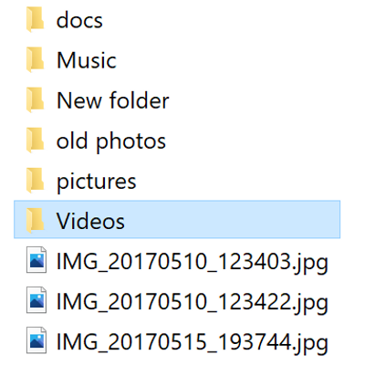 Folder with files